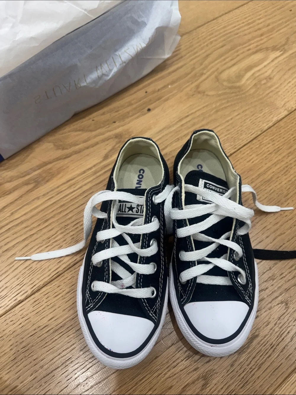 Converse Kids Black and White Low Top Sneakers